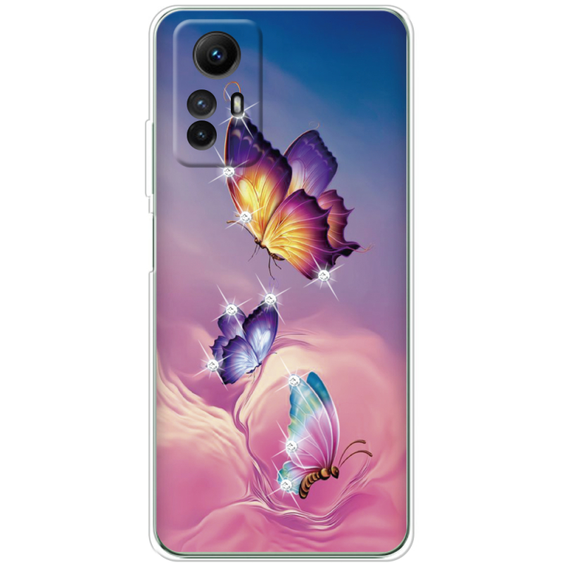 Чехол со стразами BoxFace Xiaomi Redmi Note 12S Butterflies