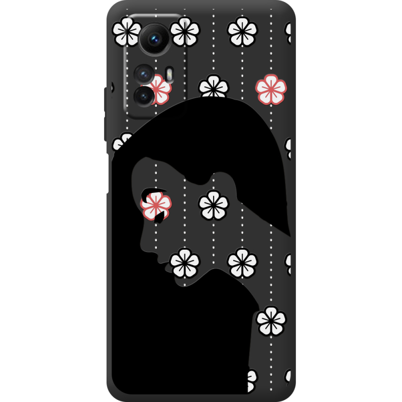 Черный чехол BoxFace Xiaomi Redmi Note 12S Flower Hair