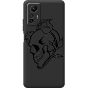 Черный чехол BoxFace Xiaomi Redmi Note 12S Skull and Roses