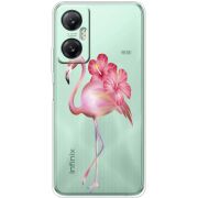 Прозрачный чехол BoxFace Infinix Hot 20 5G Floral Flamingo