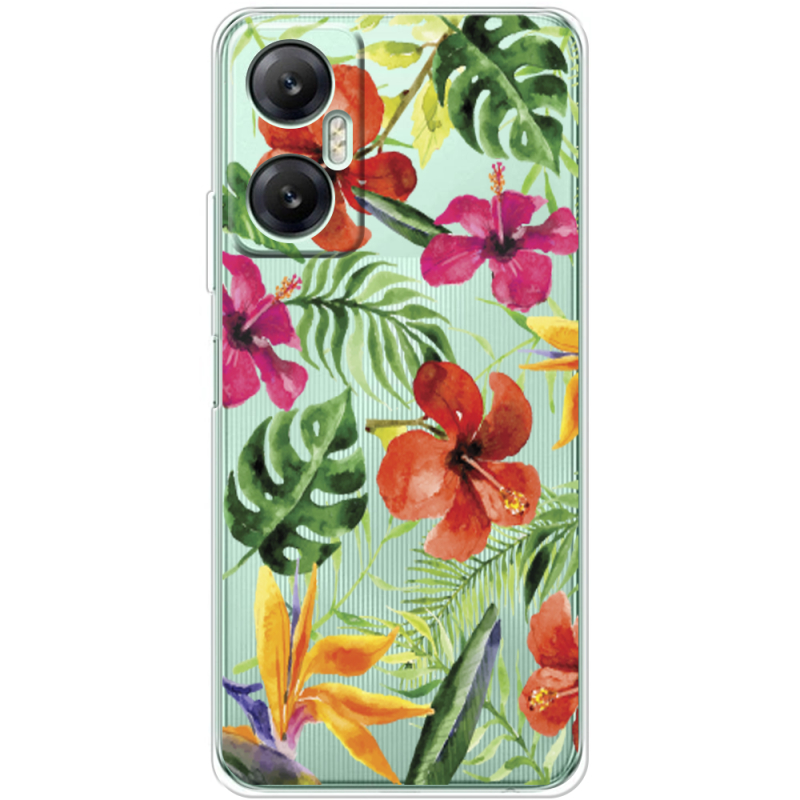 Прозрачный чехол BoxFace Infinix Hot 20 5G Tropical Flowers