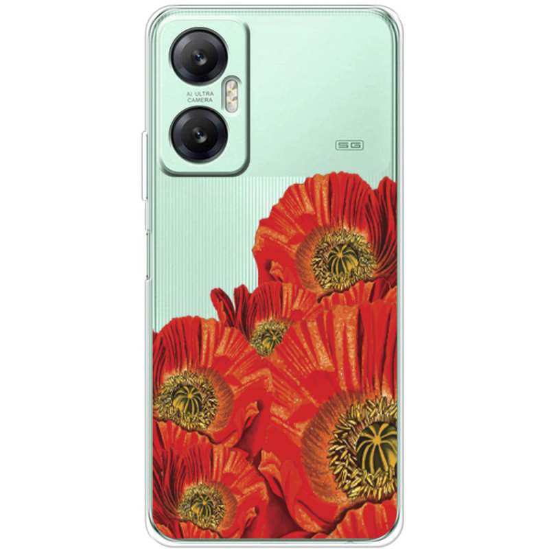 Прозрачный чехол BoxFace Infinix Hot 20 5G Red Poppies