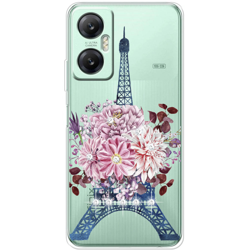 Чехол со стразами Infinix Hot 20 5G Eiffel Tower