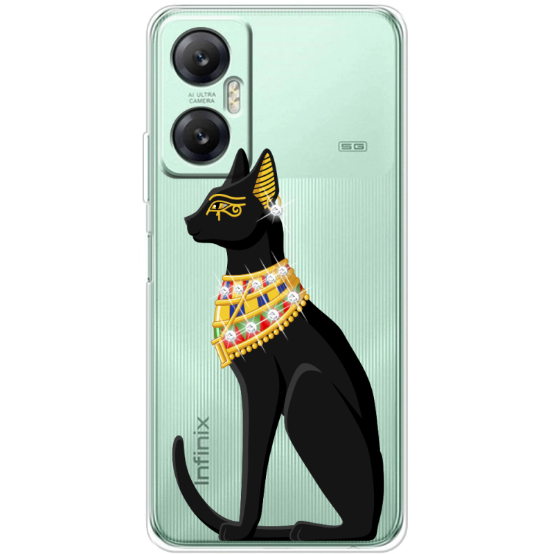 Чехол со стразами Infinix Hot 20 5G Egipet Cat