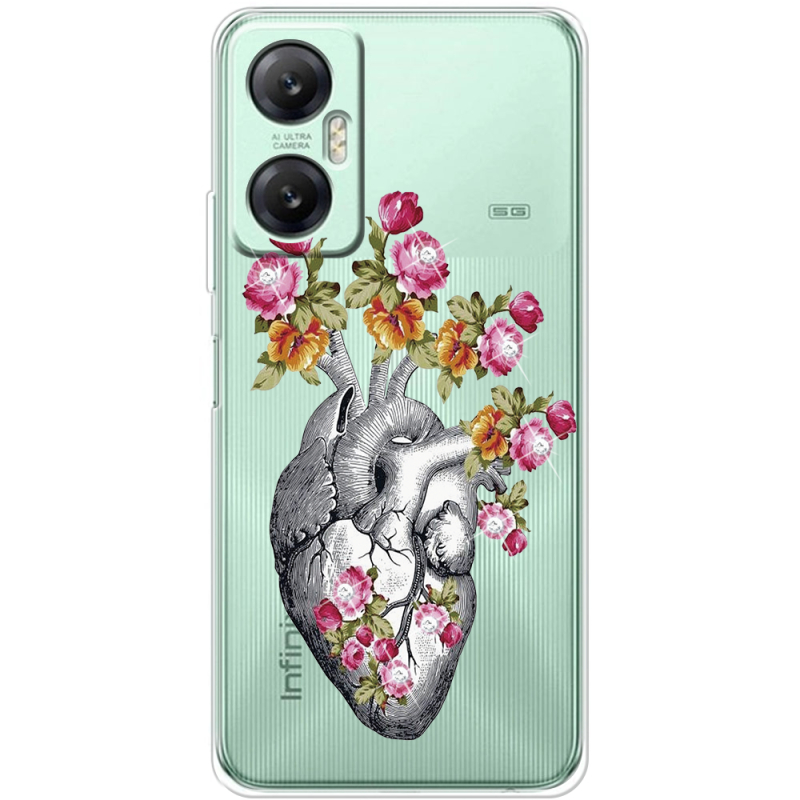 Чехол со стразами Infinix Hot 20 5G Heart