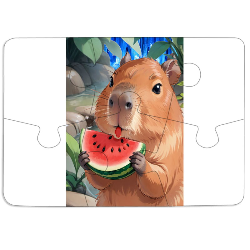 Магнитные фотопазлы 85 на 60 Капібара з кавуном
