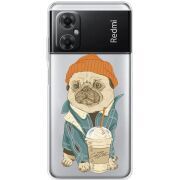 Прозрачный чехол BoxFace Xiaomi Redmi Note 11R Dog Coffeeman