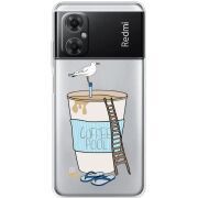 Прозрачный чехол BoxFace Xiaomi Redmi Note 11R Segull in Cofee Pool