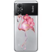 Прозрачный чехол BoxFace Xiaomi Redmi Note 11R Floral Flamingo