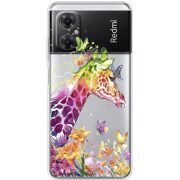 Прозрачный чехол BoxFace Xiaomi Redmi Note 11R Colorful Giraffe