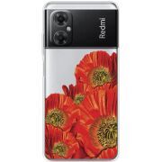 Прозрачный чехол BoxFace Xiaomi Redmi Note 11R Red Poppies