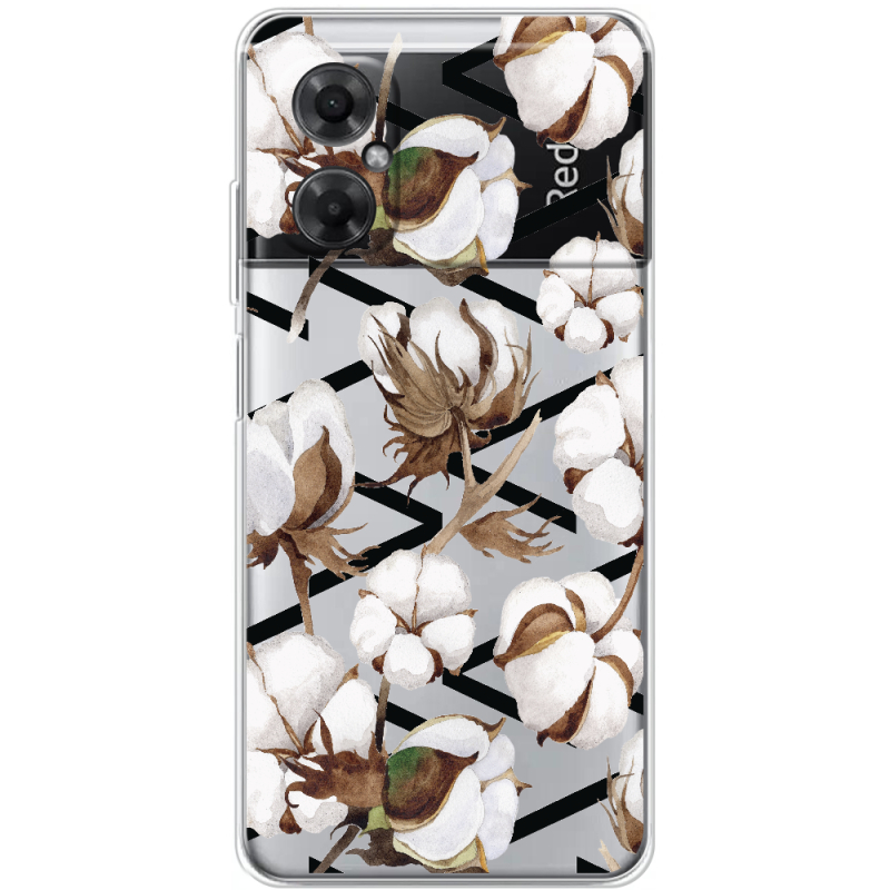 Прозрачный чехол BoxFace Xiaomi Redmi Note 11R Cotton flowers