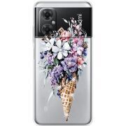 Чехол со стразами BoxFace Xiaomi Redmi Note 11R Ice Cream Flowers