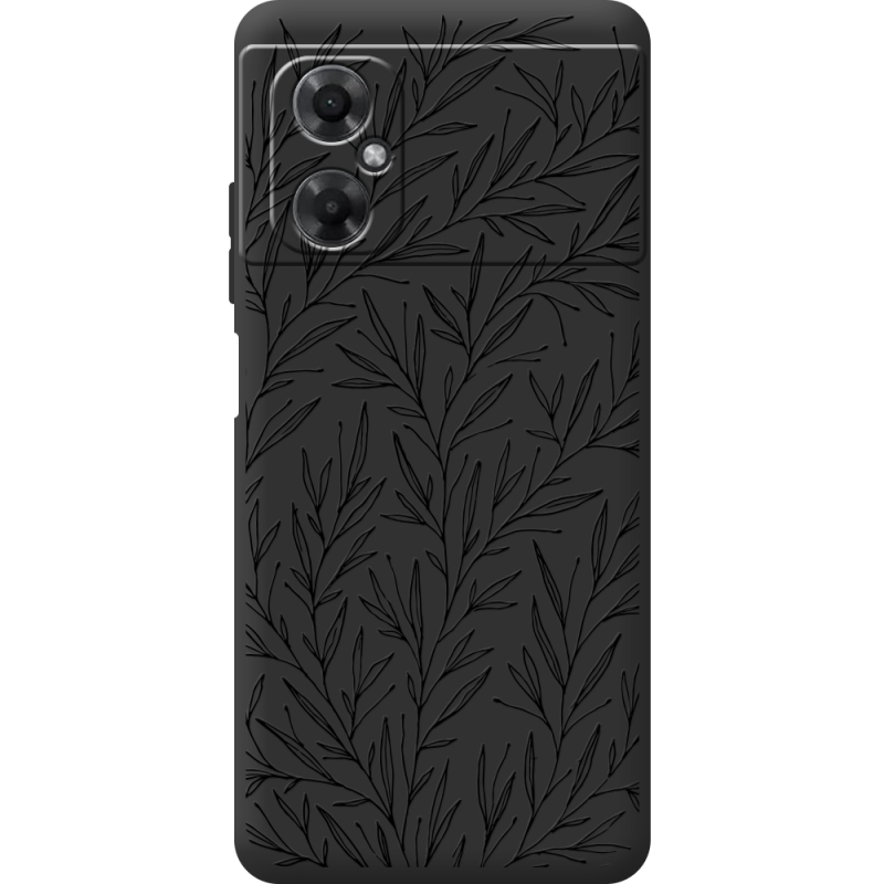 Черный чехол BoxFace Xiaomi Redmi Note 11R Leaves