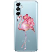 Прозрачный чехол BoxFace Samsung Galaxy M14 5G (M146) Floral Flamingo
