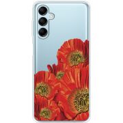 Прозрачный чехол BoxFace Samsung Galaxy M14 5G (M146) Red Poppies