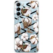 Прозрачный чехол BoxFace Samsung Galaxy M14 5G (M146) Cotton flowers