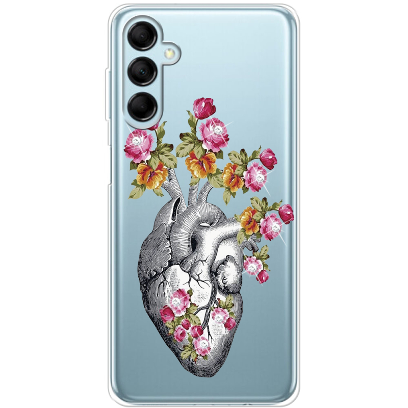 Чехол со стразами Samsung Galaxy M14 5G (M146) Heart