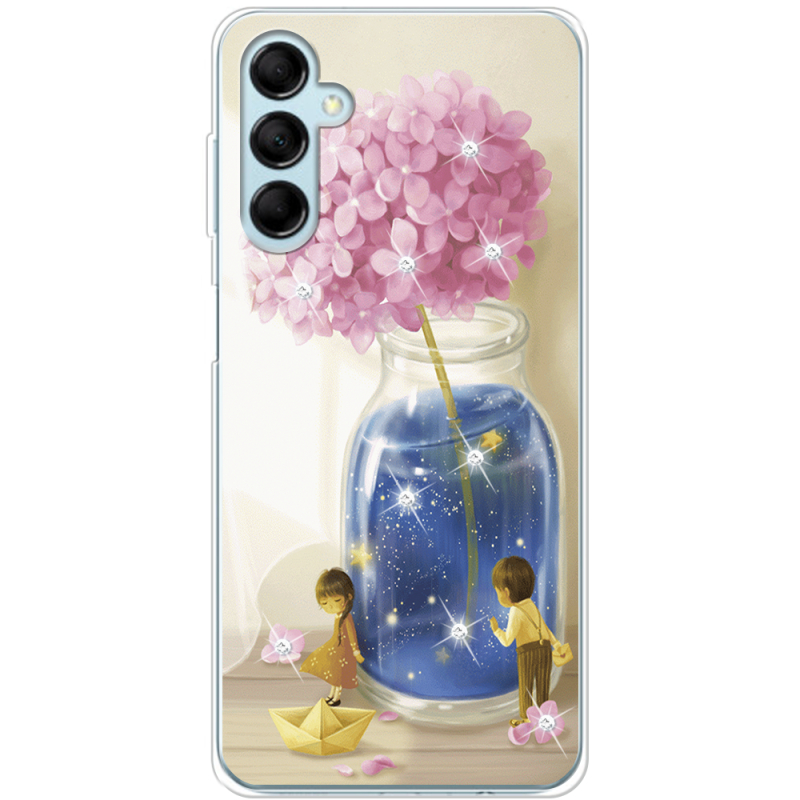 Чехол со стразами Samsung Galaxy M14 5G (M146) Little Boy and Girl