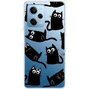 Прозрачный чехол BoxFace Xiaomi Redmi Note 12 Pro 5G с 3D-глазками Black Kitty