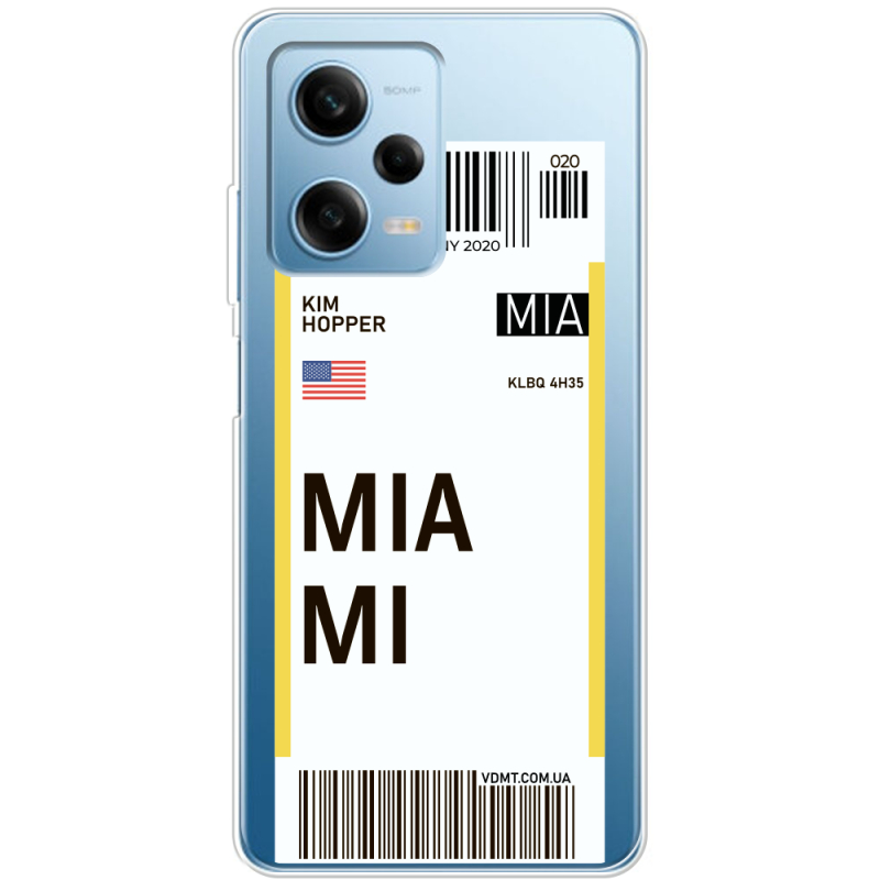 Прозрачный чехол BoxFace Xiaomi Redmi Note 12 Pro 5G Ticket Miami