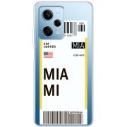 Прозрачный чехол BoxFace Xiaomi Redmi Note 12 Pro 5G Ticket Miami