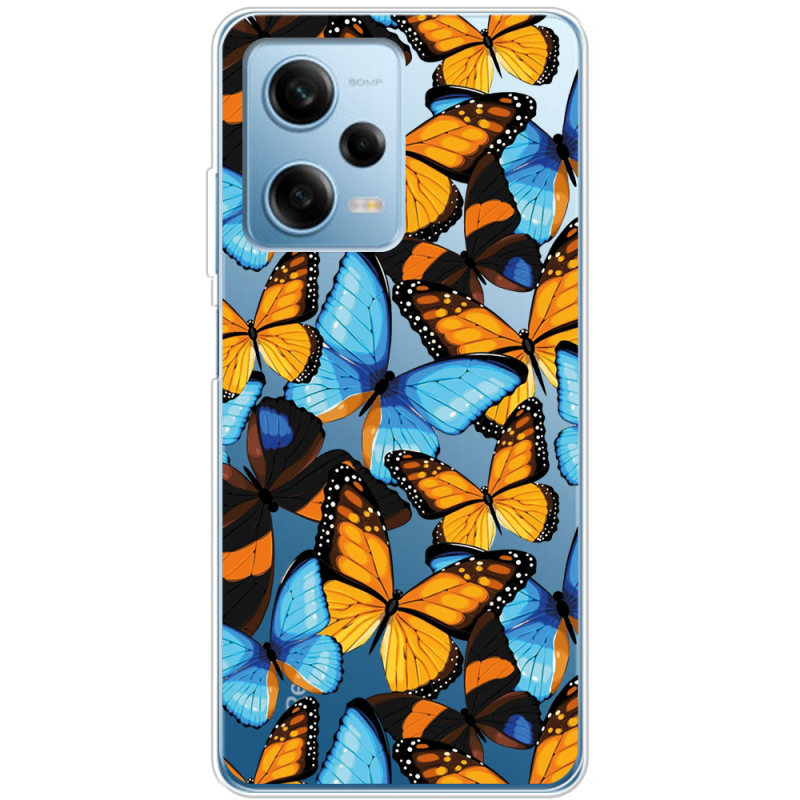 Прозрачный чехол BoxFace Xiaomi Redmi Note 12 Pro 5G Butterfly Morpho