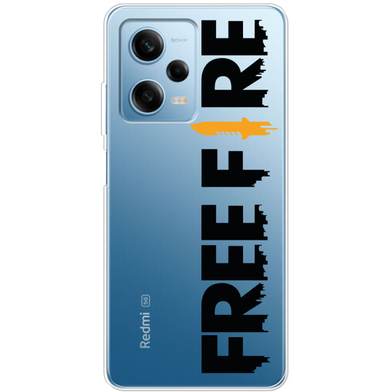 Прозрачный чехол BoxFace Xiaomi Redmi Note 12 Pro 5G Free Fire Black Logo