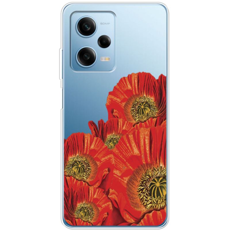 Прозрачный чехол BoxFace Xiaomi Redmi Note 12 Pro 5G Red Poppies