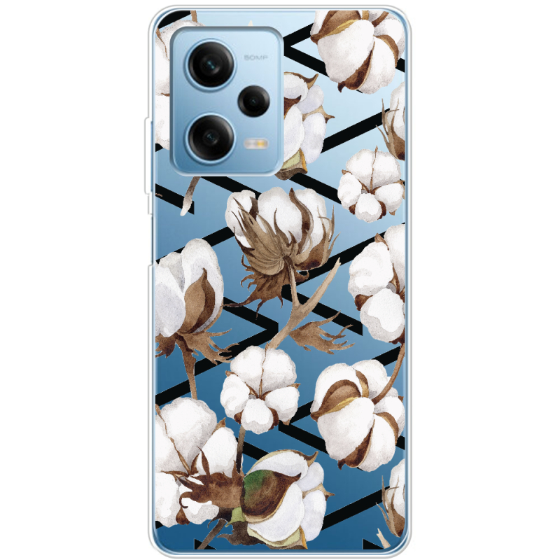 Прозрачный чехол BoxFace Xiaomi Redmi Note 12 Pro 5G Cotton flowers