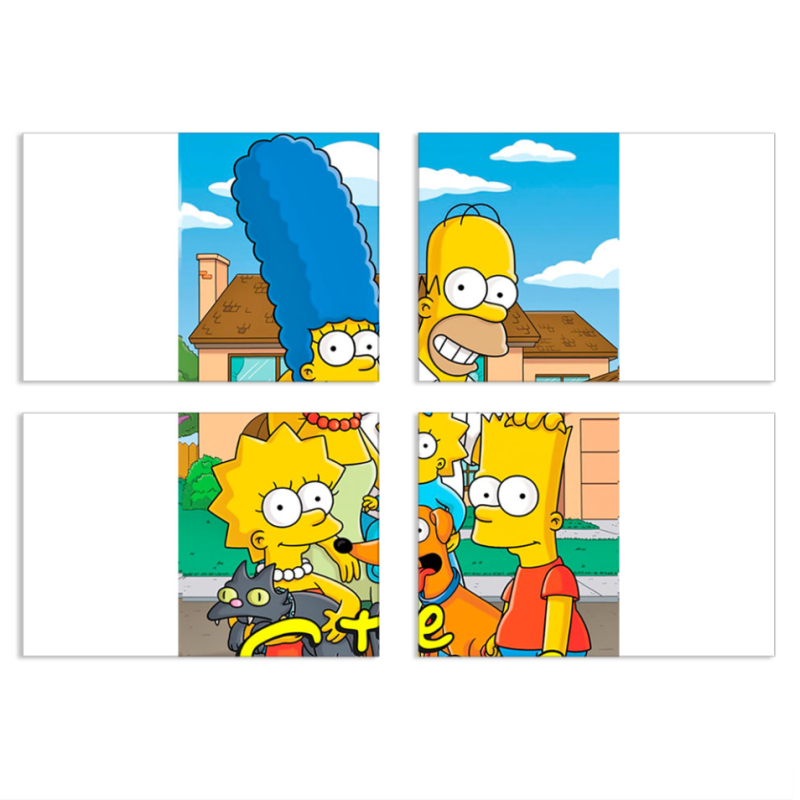 Магнитные фотопазлы 100 на 70 набор 4 штуки The Simpsons