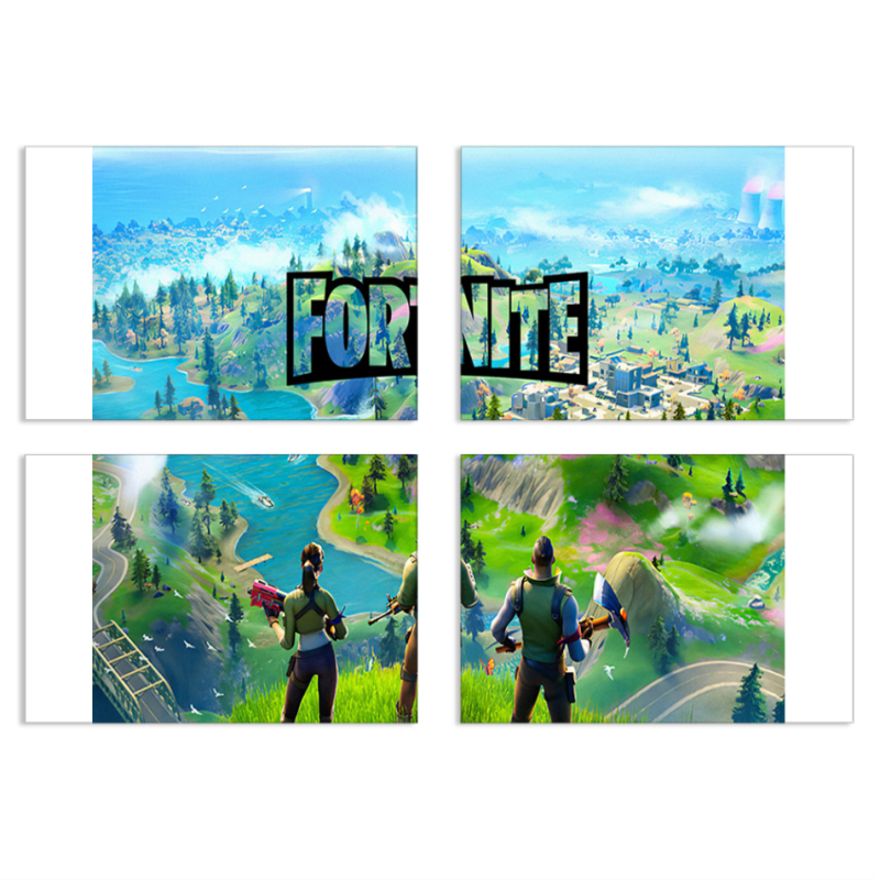 Магнитные фотопазлы 100 на 70 набор 4 штуки Fortnite