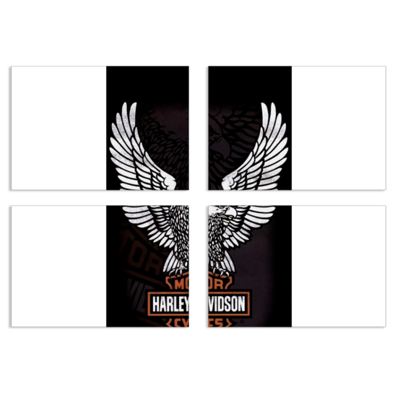 Магнитные фотопазлы 100 на 70 набор 4 штуки Harley Davidson and eagle