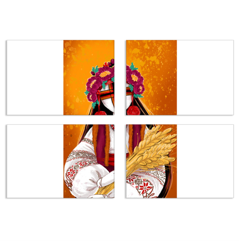 Магнитные фотопазлы 100 на 70 набор 4 штуки Motanka by H Soldatkina