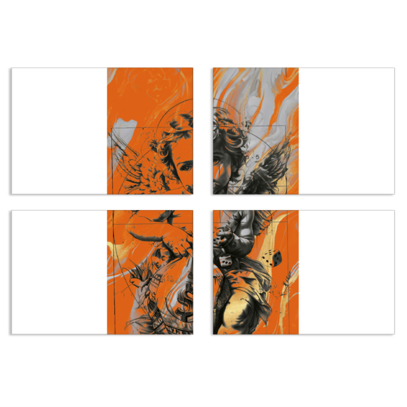 Магнитные фотопазлы 100 на 70 набор 4 штуки 