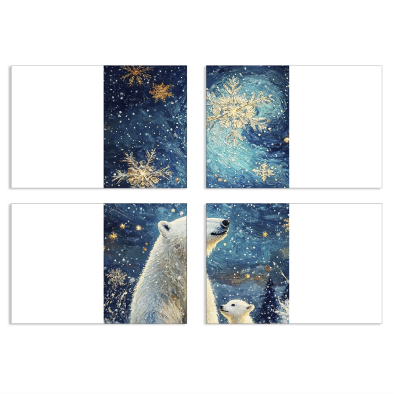 Магнитные фотопазлы 100 на 70 набор 4 штуки Північні ведмеді