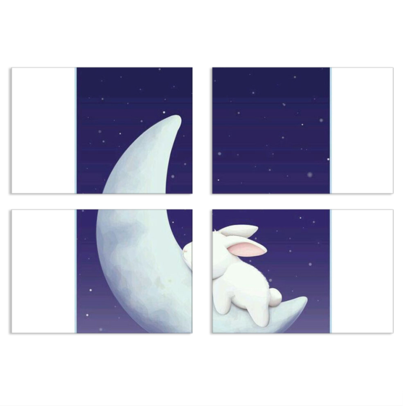 Магнитные фотопазлы 100 на 70 набор 4 штуки Moon Bunny