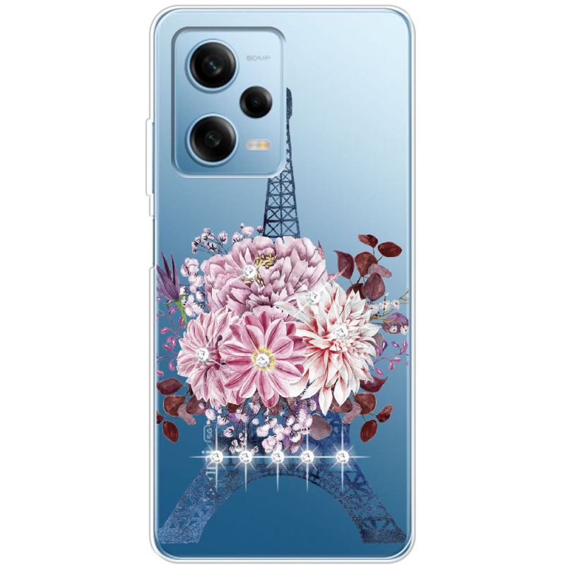 Чехол со стразами BoxFace Xiaomi Redmi Note 12 Pro 5G Eiffel Tower