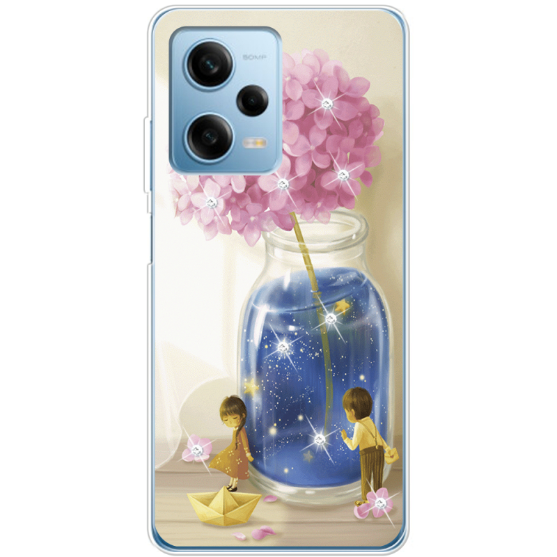 Чехол со стразами BoxFace Xiaomi Redmi Note 12 Pro 5G Little Boy and Girl