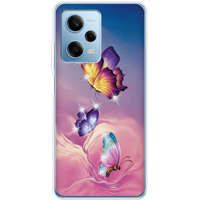 Чехол со стразами BoxFace Xiaomi Redmi Note 12 Pro 5G Butterflies