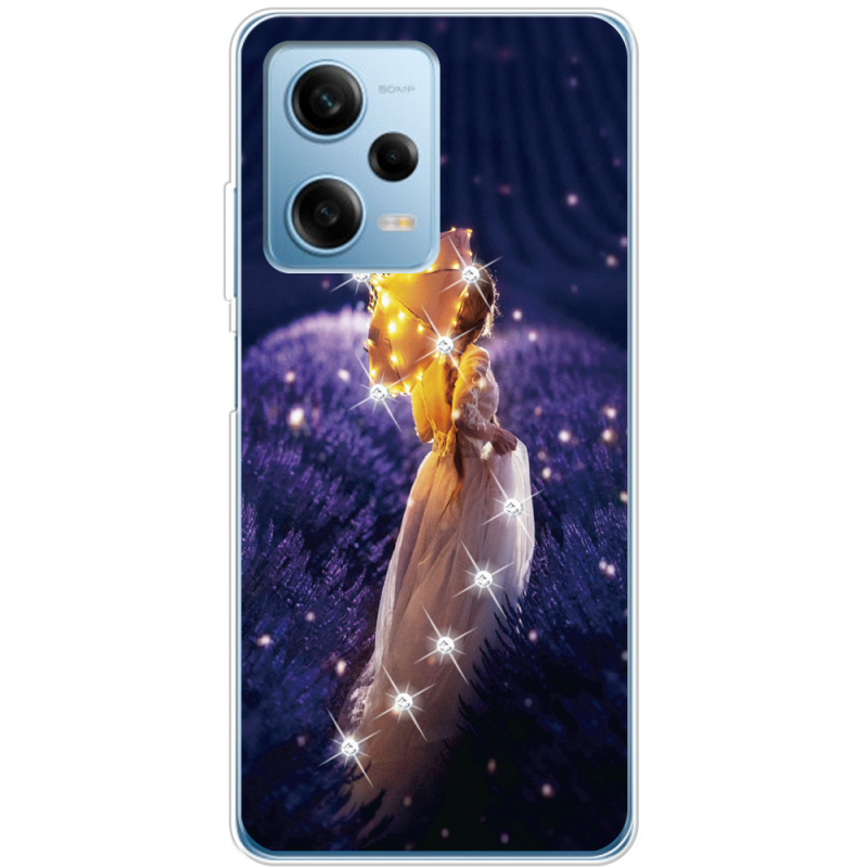 Чехол со стразами BoxFace Xiaomi Redmi Note 12 Pro 5G Girl with Umbrella