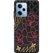 Черный чехол BoxFace Xiaomi Redmi Note 12 Pro 5G FranceFlowers