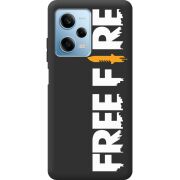 Черный чехол BoxFace Xiaomi Redmi Note 12 Pro 5G Free Fire White Logo