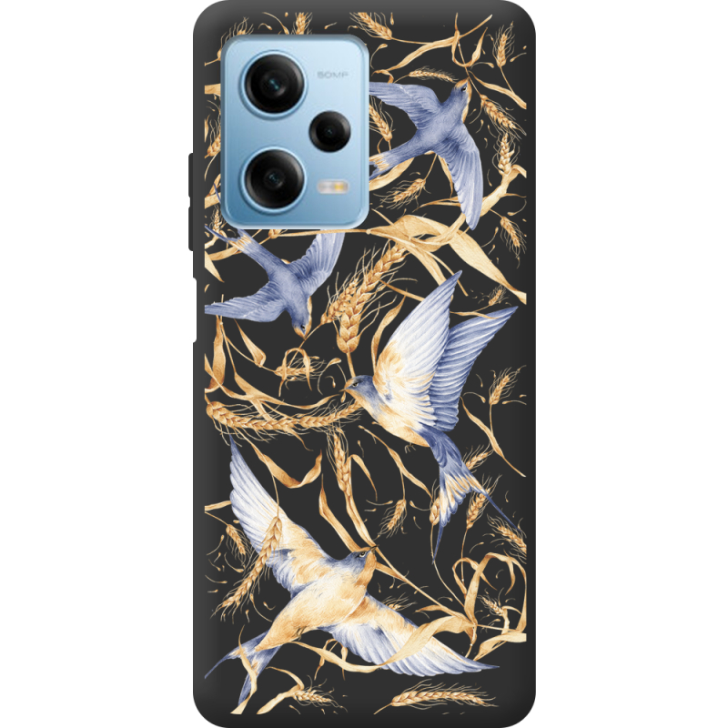 Черный чехол BoxFace Xiaomi Redmi Note 12 Pro 5G Ластівки