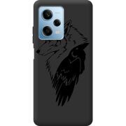 Черный чехол BoxFace Xiaomi Redmi Note 12 Pro 5G Wolf and Raven