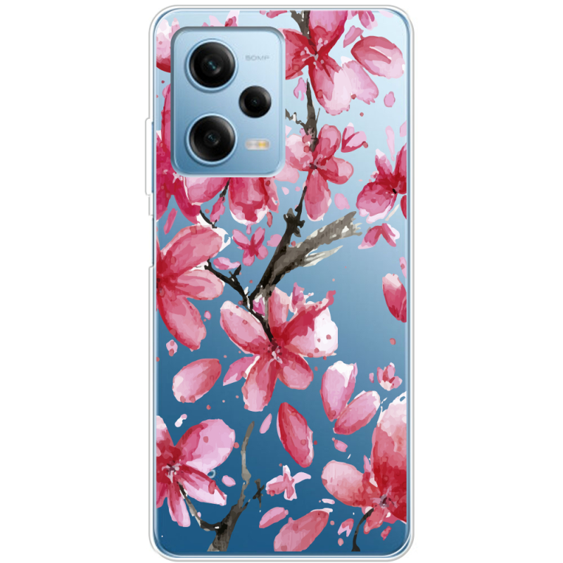 Прозрачный чехол BoxFace Xiaomi Redmi Note 12 Pro Plus 5G Pink Magnolia