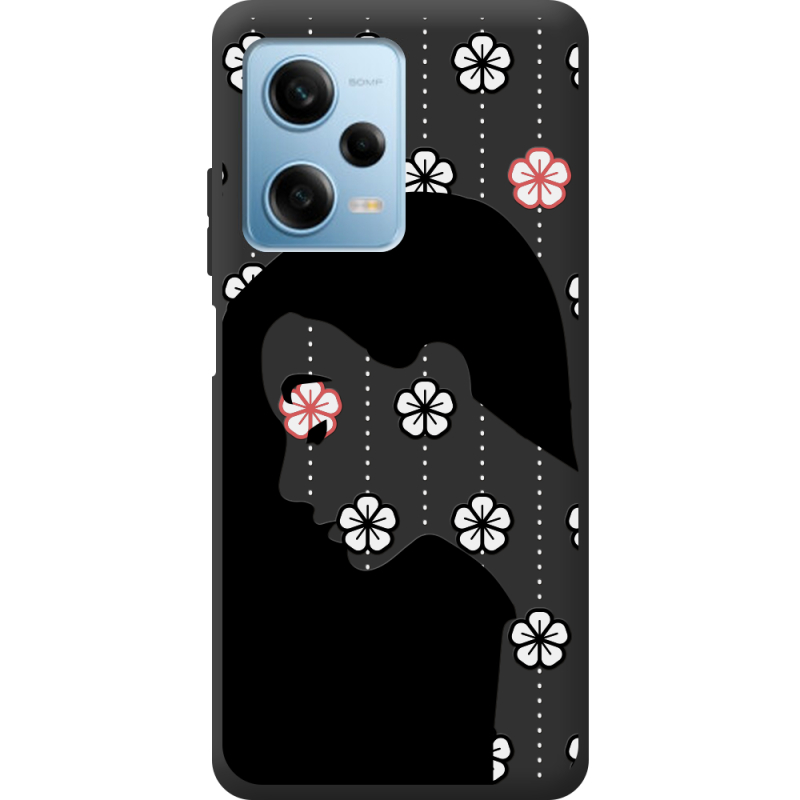 Черный чехол BoxFace Xiaomi Redmi Note 12 Pro Plus 5G Flower Hair