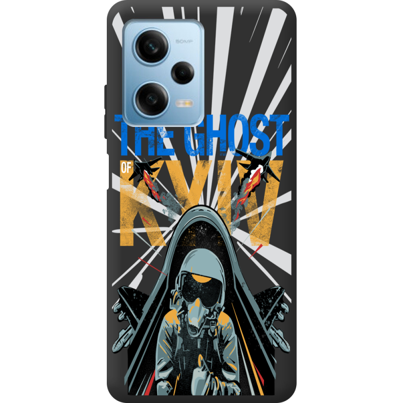 Черный чехол BoxFace Xiaomi Redmi Note 12 Pro Plus 5G Привид Києва в дії