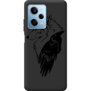 Черный чехол BoxFace Xiaomi Redmi Note 12 Pro Plus 5G Wolf and Raven
