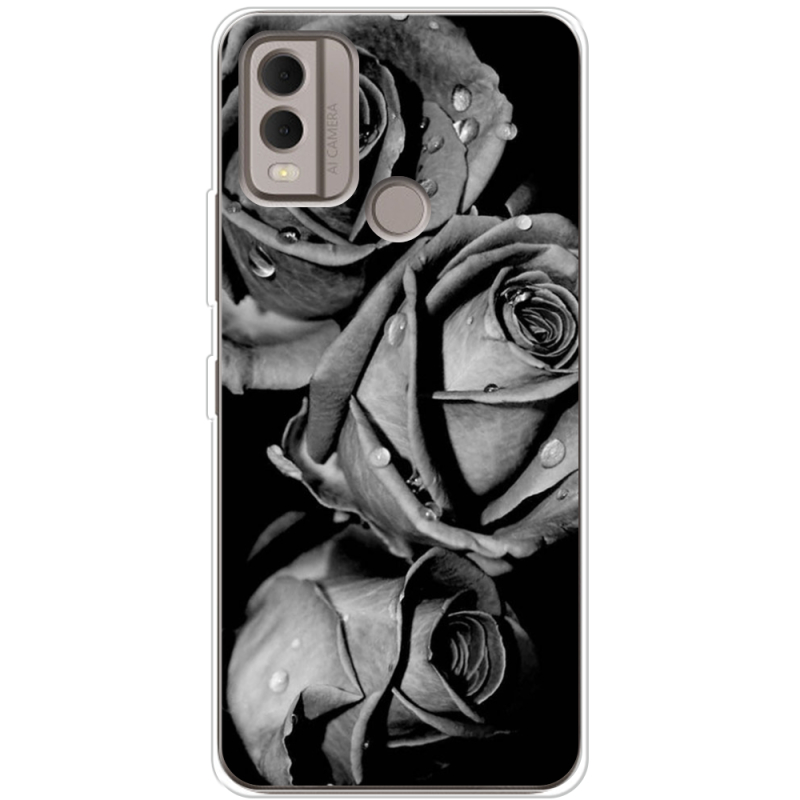 Чехол BoxFace Nokia C22 Black and White Roses